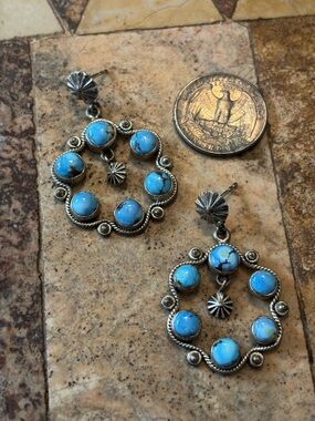 Golden Hills Turquoise and Sterling Silver Earrings